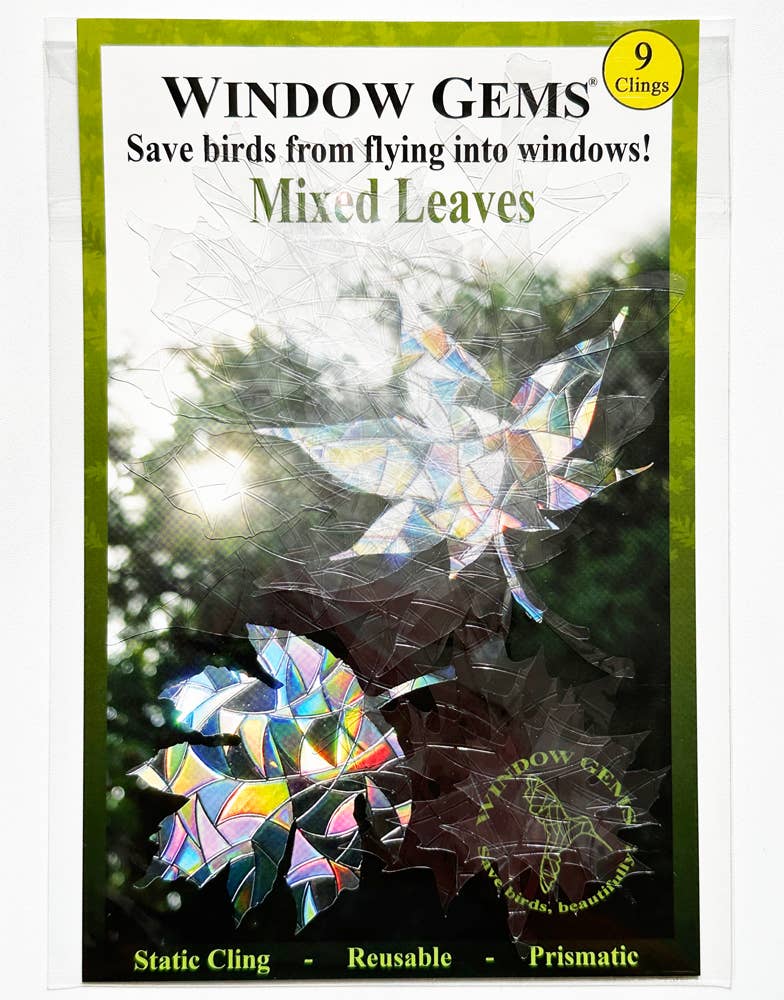 Window Gems - Wholesale Zonnevanger - Gemengde Bladeren Raamstickers - Prismatische Kleefstickers, Red Vogels4