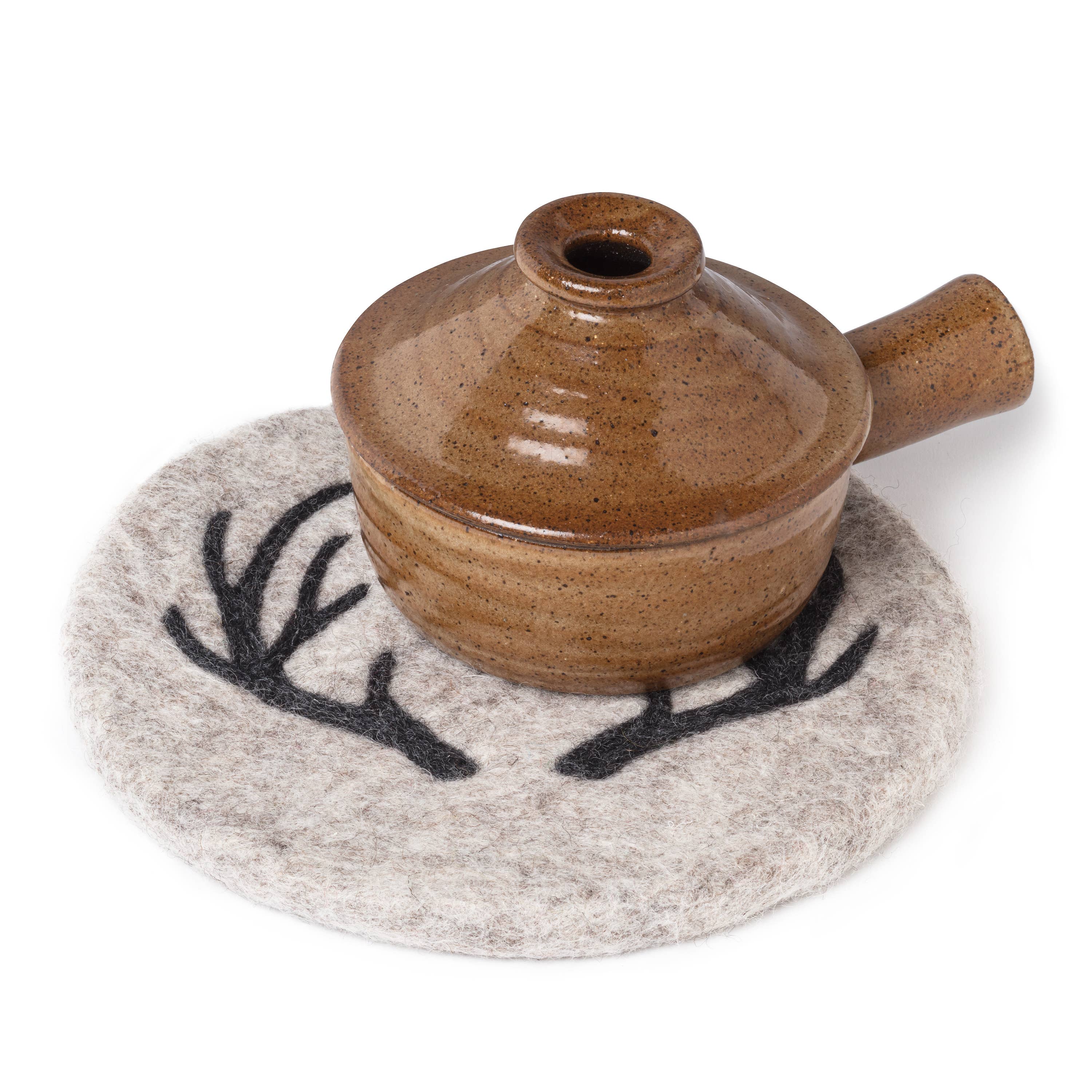 Abbott - Wholesale Trivet - Stag Horn Trivet-Oatmeal-8"D3