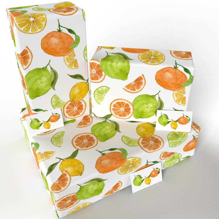 Re-wrapped - Wholesale Flat Wrap - Citrus Fruit • ECO Friendly • UK Made • Made in the UK2