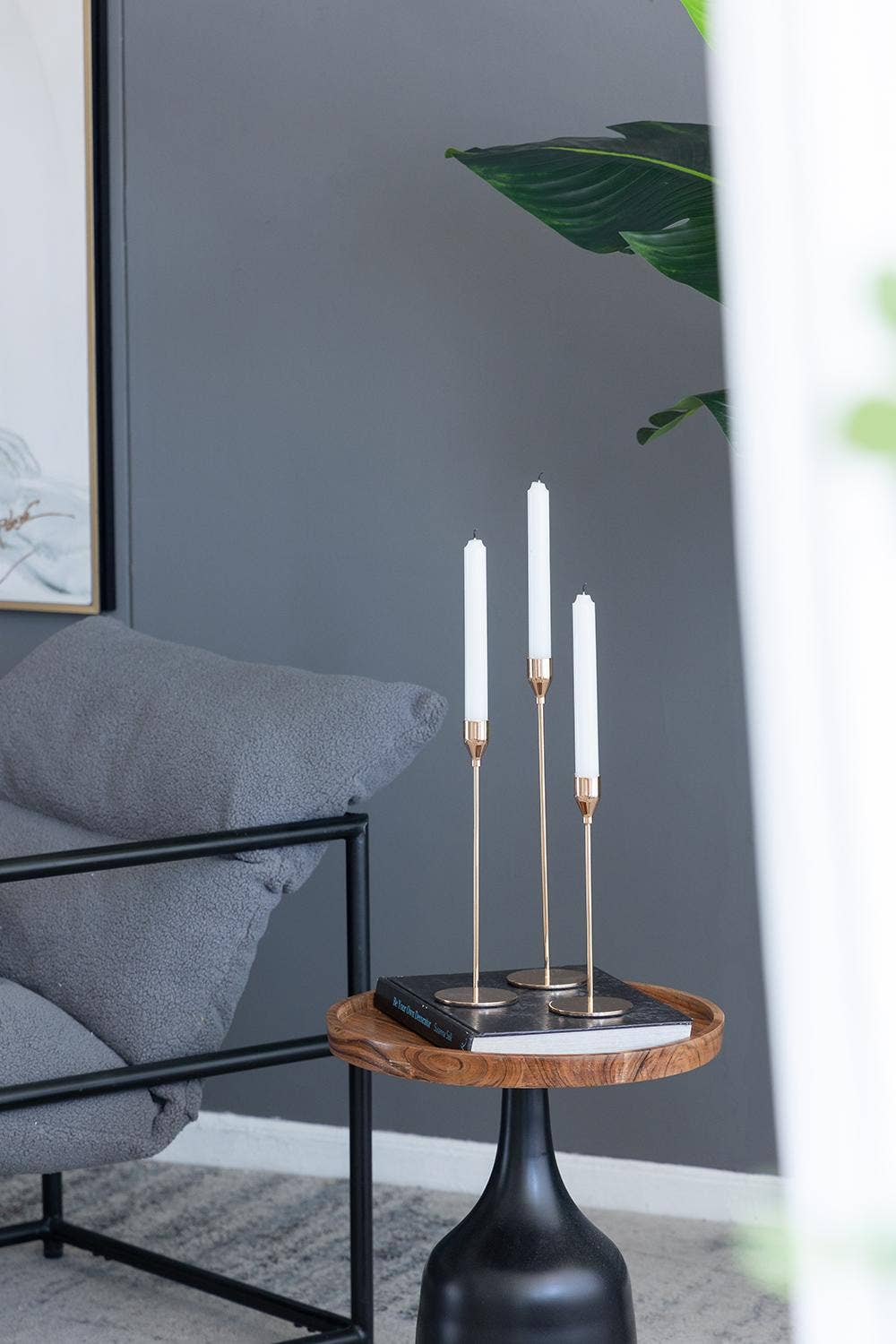 A&B Home Group Inc. - Wholesale Candle Holder - S/3 Candle Holder L:3x3x12.6" M:3x3x10.8" S:3x3x8.9" - Gold10