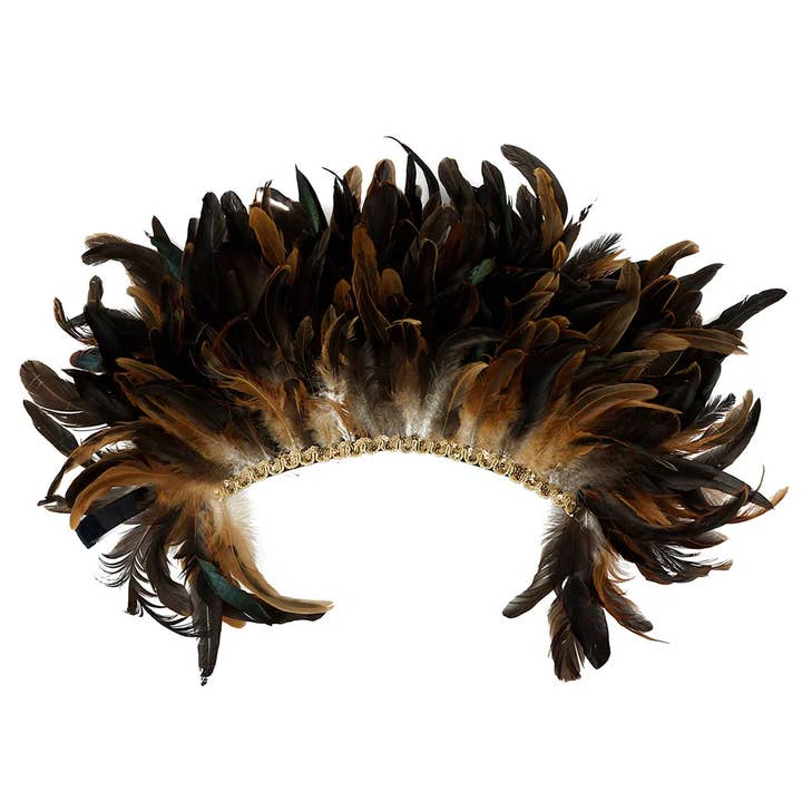 Zucker Feather Products – Engroshandel Kostume – til kvinder – Stor pailletter Justerbar Feather Spirit Hovedbeklædning - Naturlig2