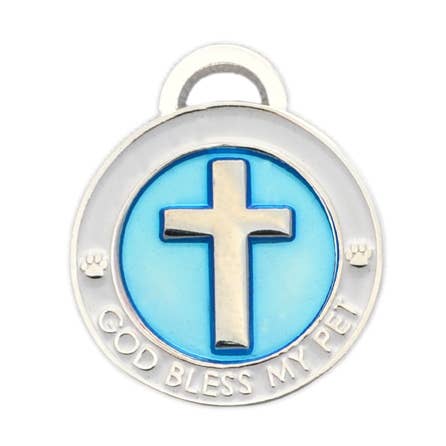 Pet Charm Small Cross, Blue for wholesale by Luxepets