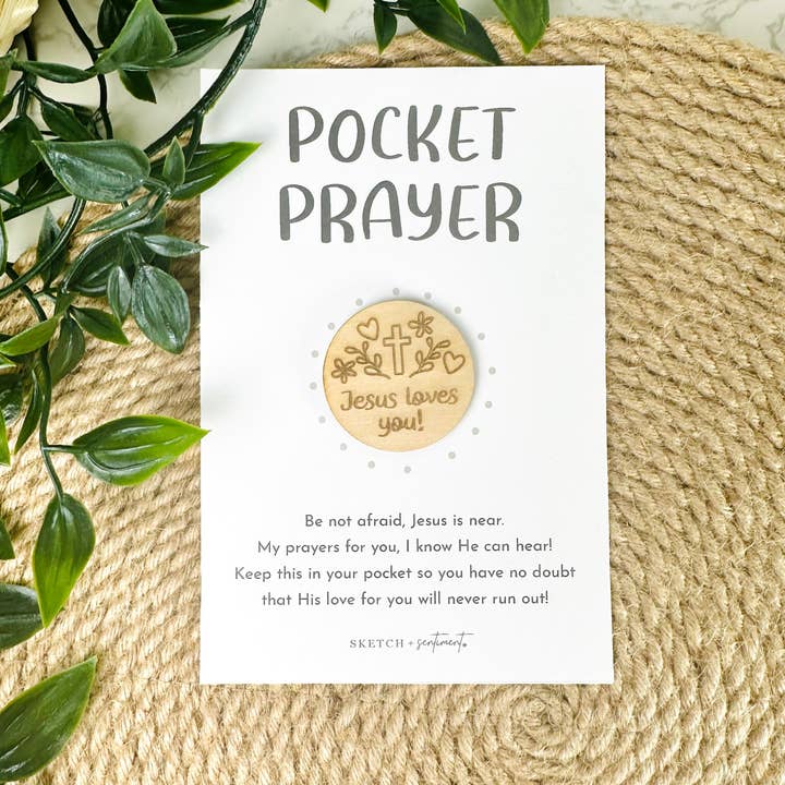 Sketch + Sentiment - Wholesale Keepsake Coin/Token - Jesus Loves You Pocket Prayer, Pocket Hug, Christian Token1