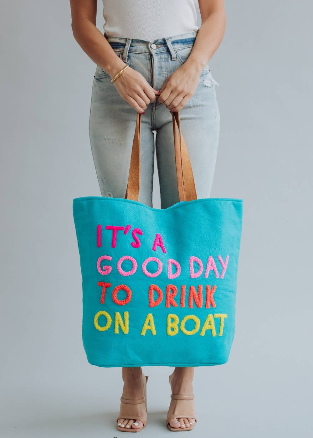 Panache Apparel Co. - Wholesale Tote Bag - Women's - Blue Drink On A Boat Tote3