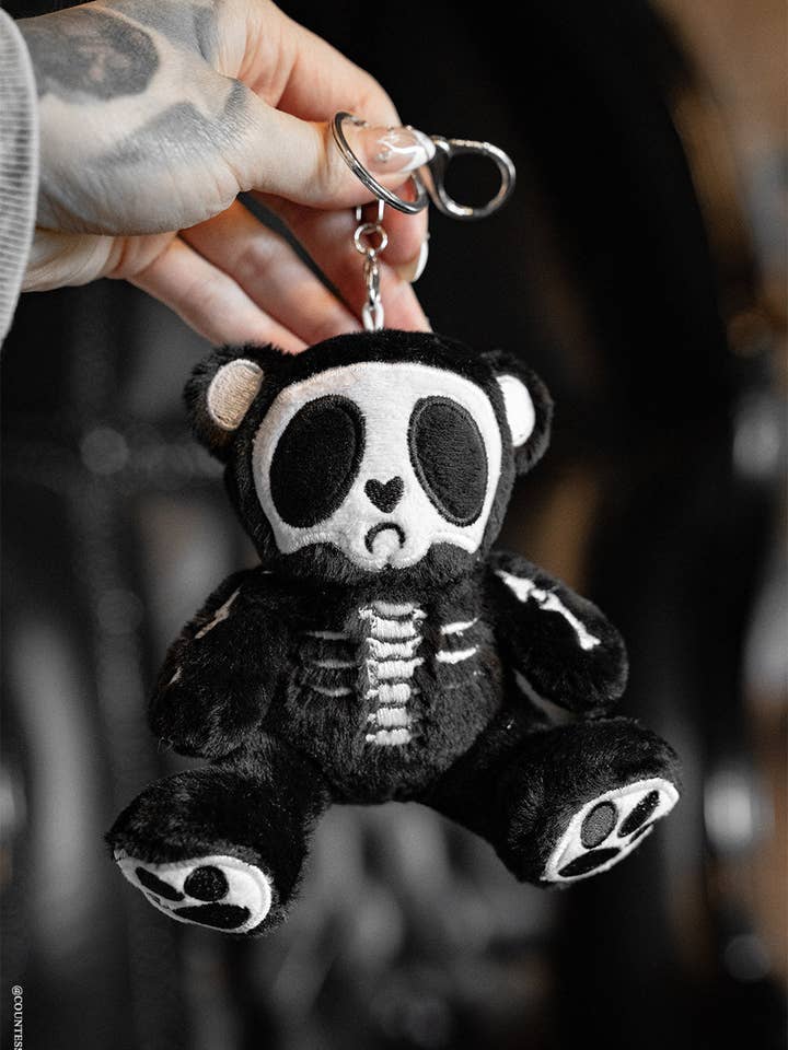 Grumpy Bones Bear Plush Keychain for wholesale by vampirefreaks