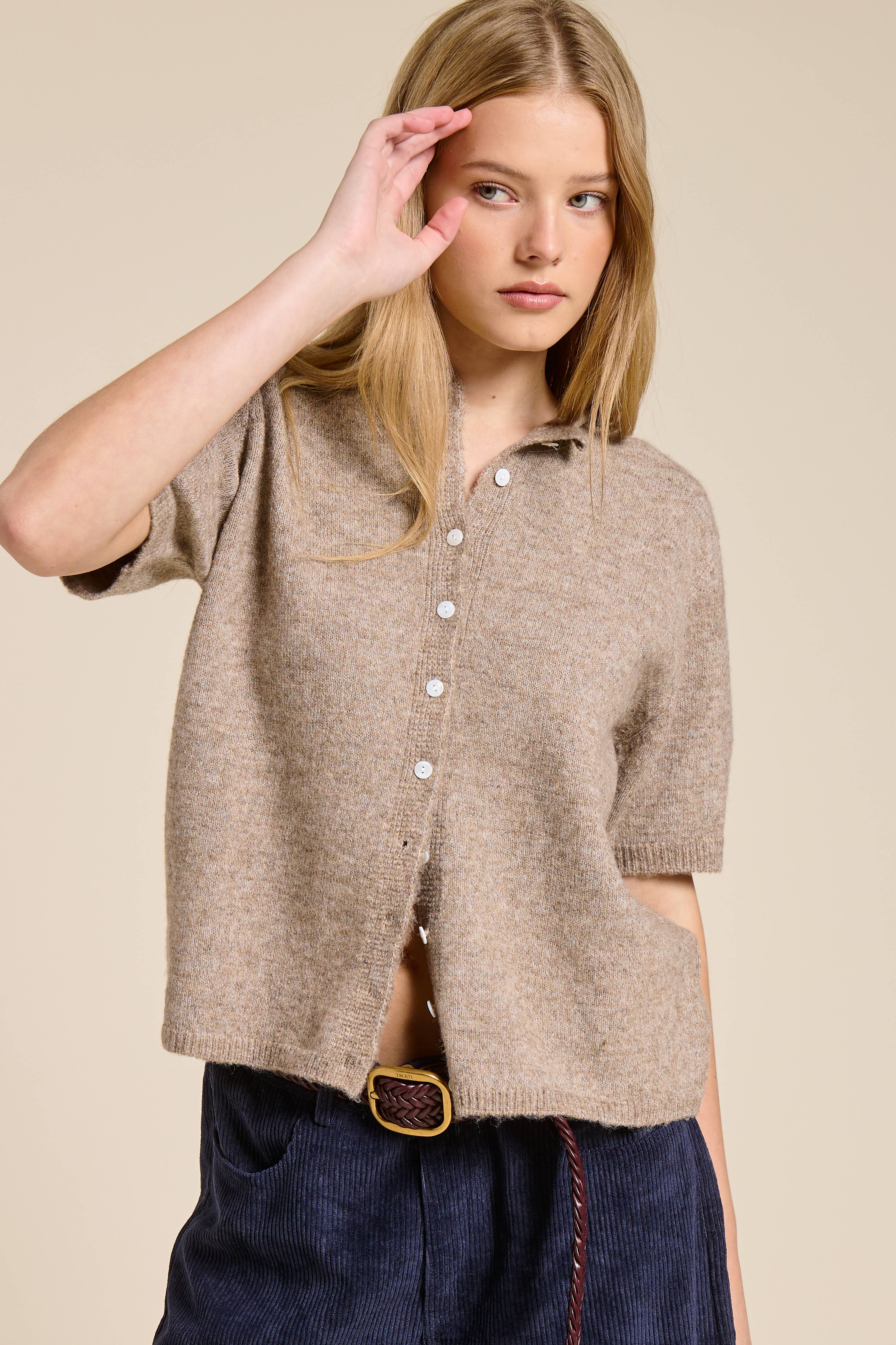 Mimosa - Wholesale Cardigan - Women's - Short Sleeve Button Down Cardigan Top20