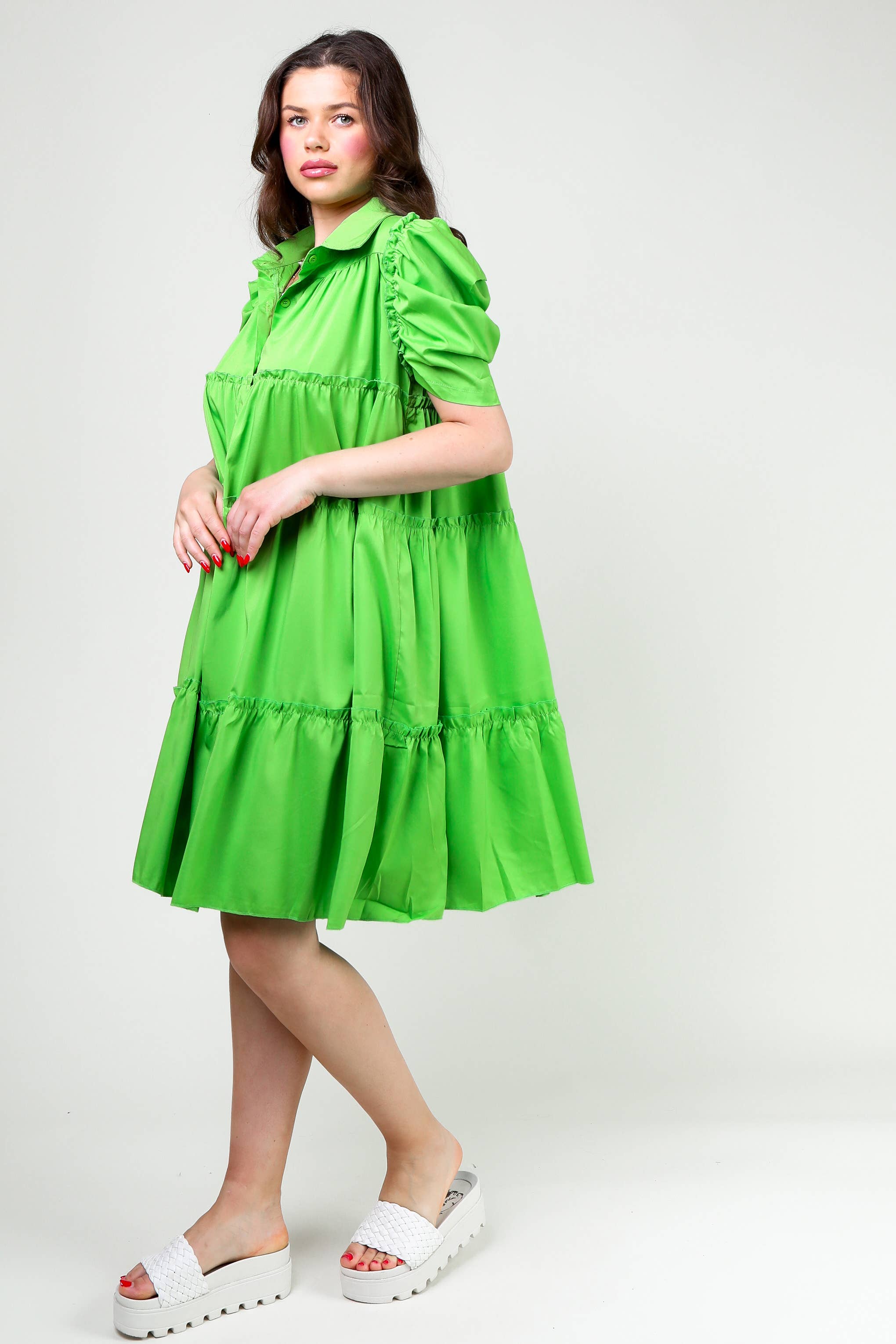 Flarix - Wholesale Dress - Women's - puff sleeve bobydoll mini dress7