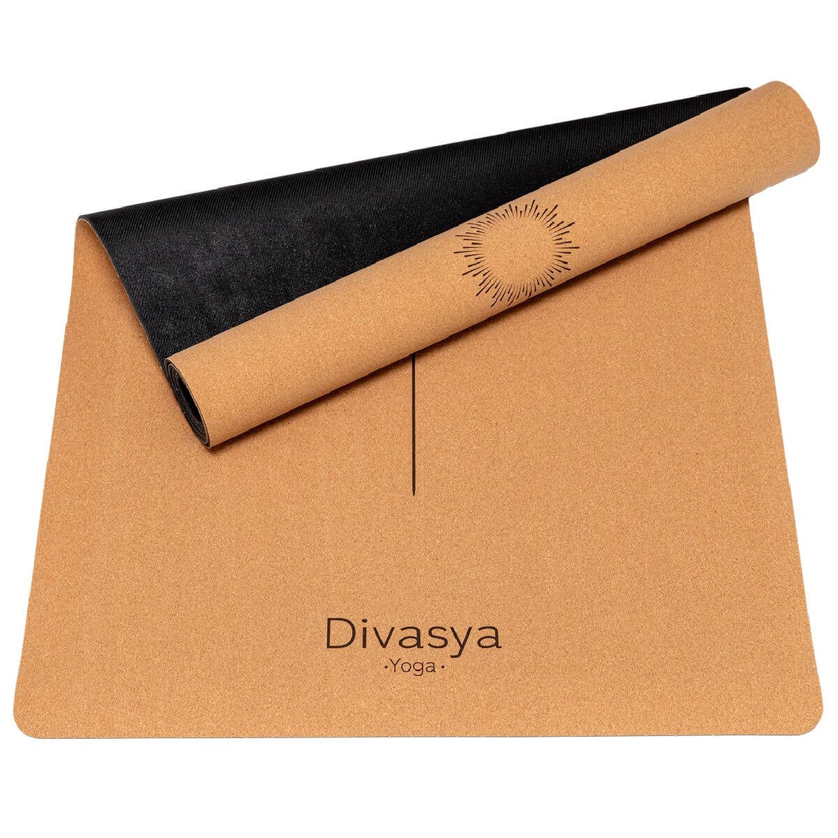 Divasya - Wholesale Yoga Mat - Cork & Natural Rubber Yoga Mat | 183 x 66 x 0.4cm | in 6 Yoga Designs | with Carrying Strap10