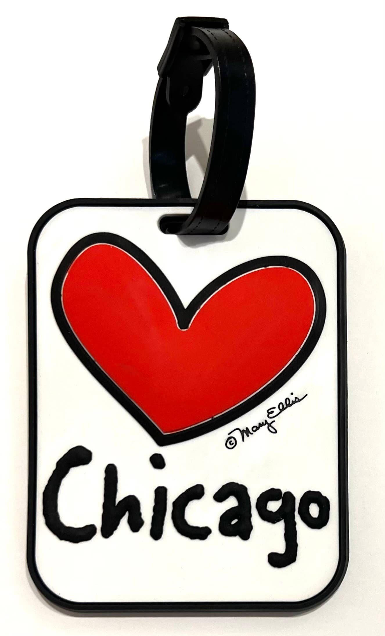 Mary Ellis - Wholesale Luggage Tag - Chicago Heart 3-D Luggage Tag | Chicago Gift | Chicago Souvenir1