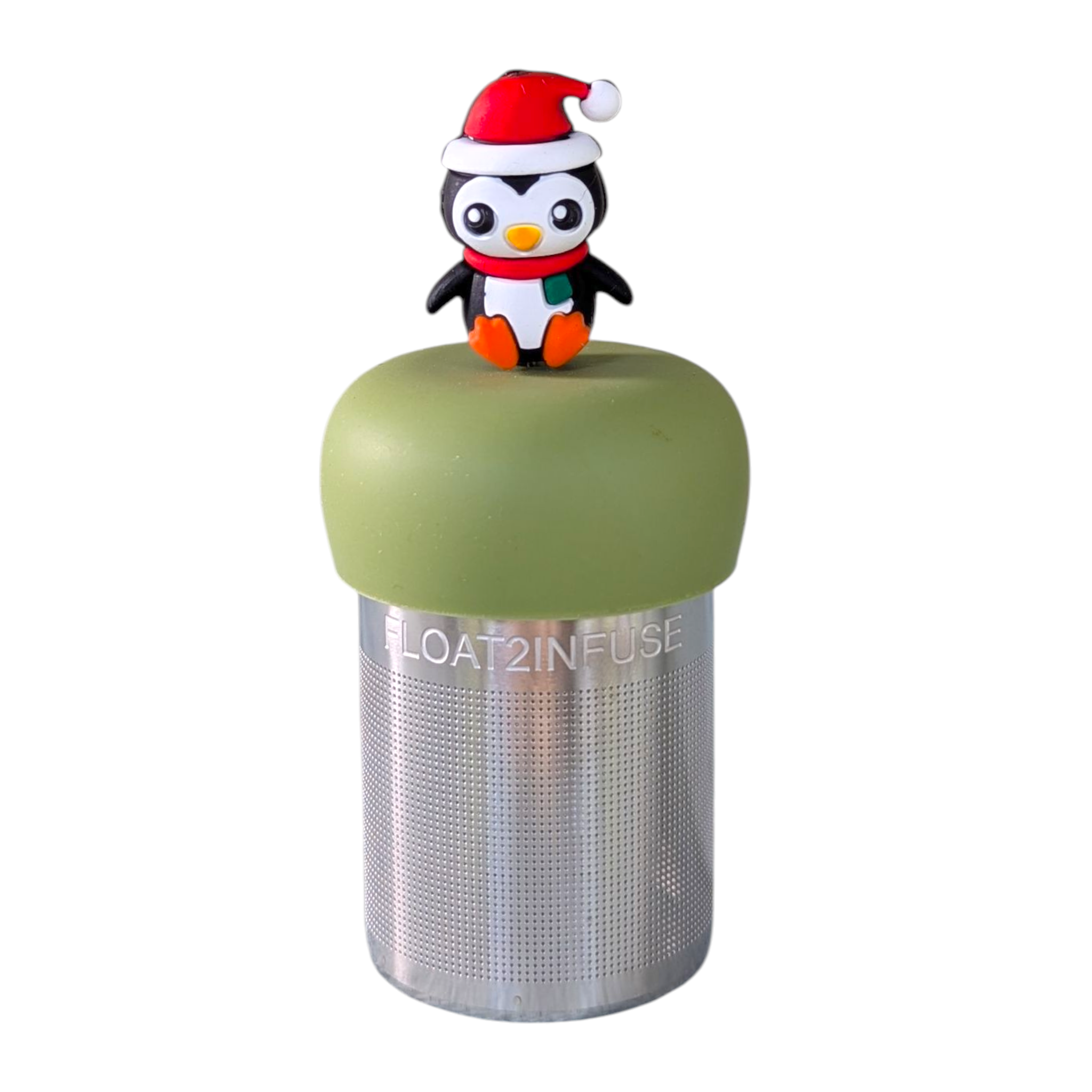 Float2infuse Tea Infuser - Wholesale Tea Strainer/Infuser - Christmas Penguin | Floating Tea Steeper | GreenBase | Black0