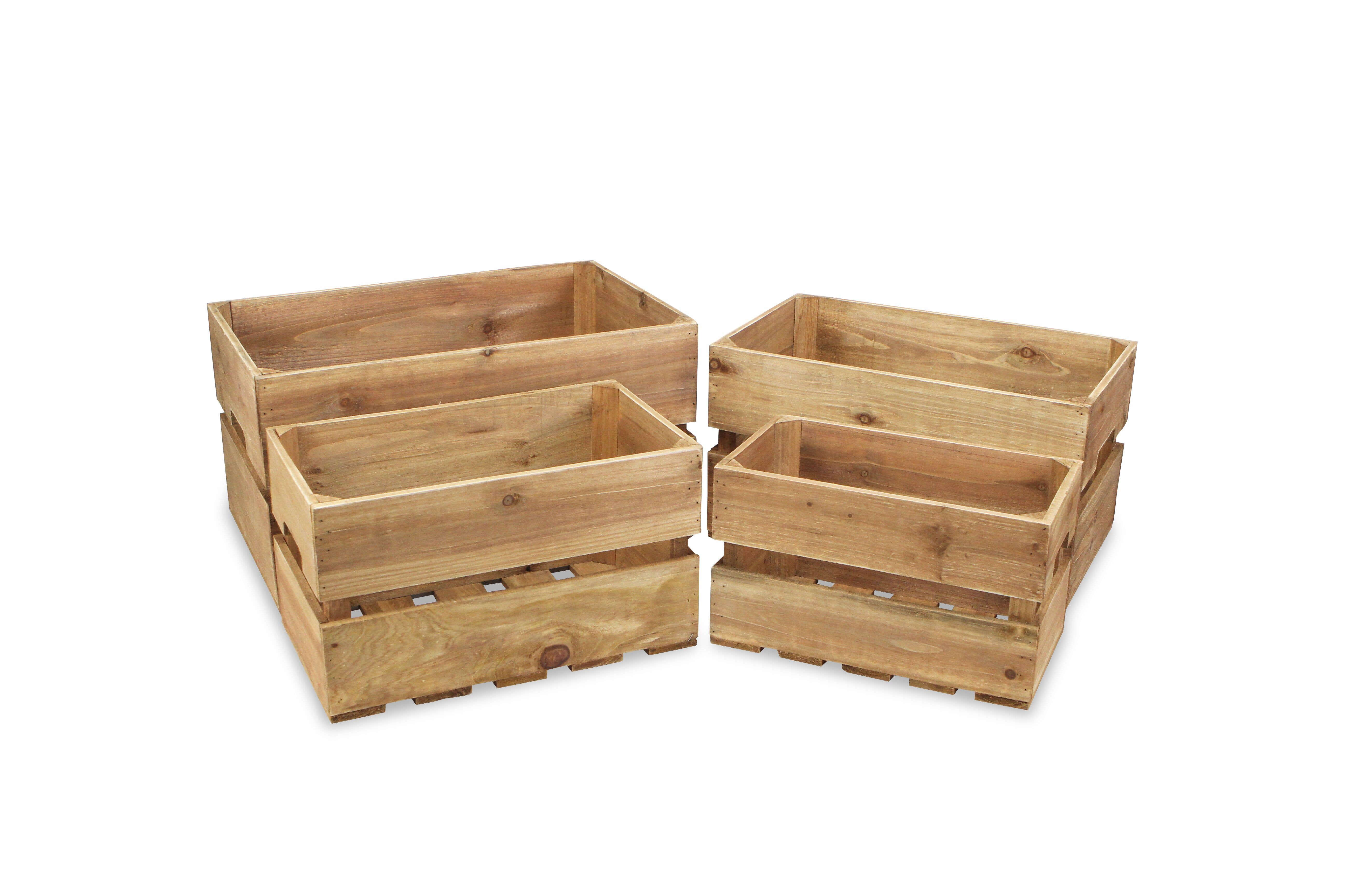 Cheungs Home Decor - Wholesale Storage Bin - Eika Set of 4 Wooden Storage Crates3