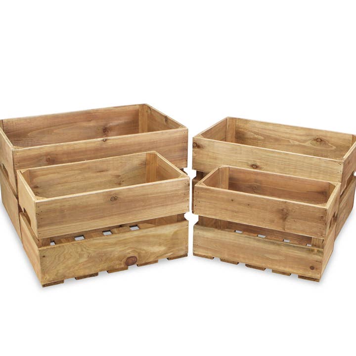 Cheungs Home Decor - Wholesale Storage Bin - Eika Set of 4 Wooden Storage Crates3