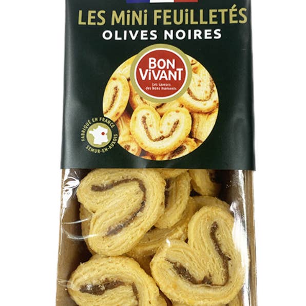 Black olive palmiers for wholesale by laboutiquedessaucissons