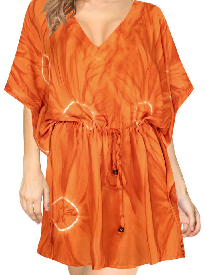 Embroidered Women's Bikini Cover up Beach Swimsuit Swimwear for wholesale by LA LEELA \ HAPPY BAY