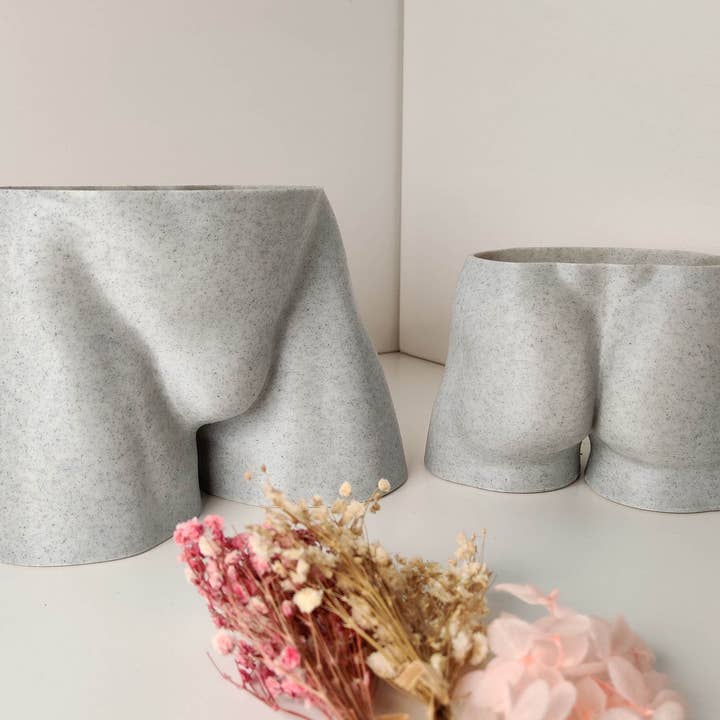 alterly – wholesale Kruka – Man Booty Planter, Man Bum Växt Kruka -3D Tryckt PLA Marmor