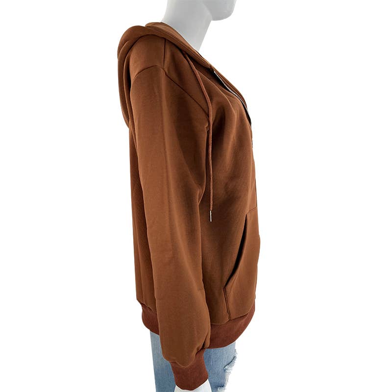 HIDDENBRAND - Wholesale Hoodie - Women's - Zip up oversized hoodie11