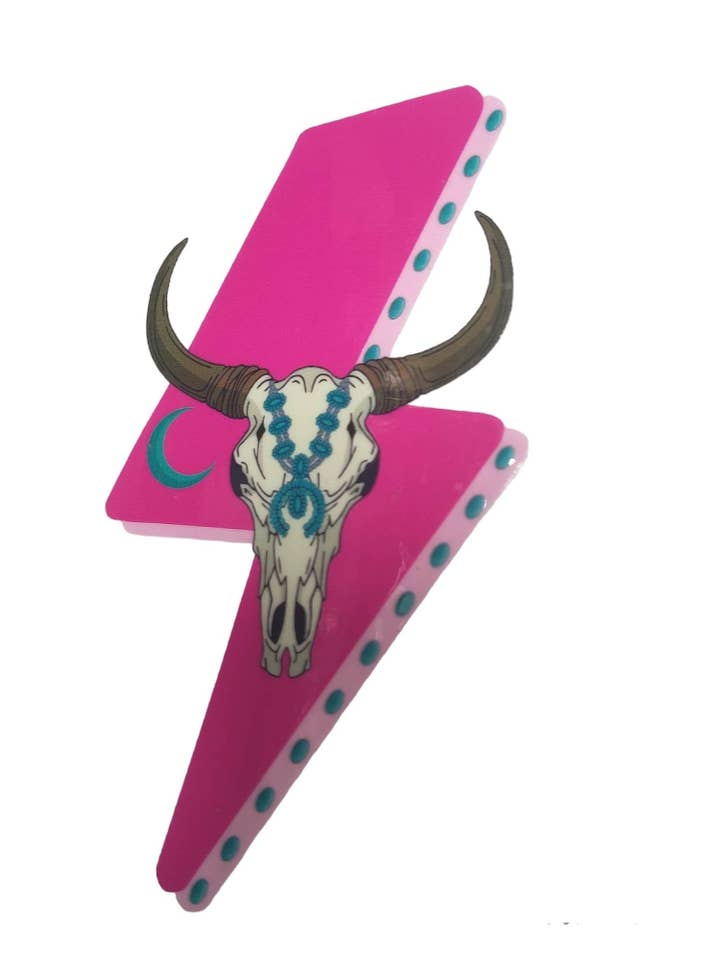 "Pink Lightning Bull Western" UV Transfers for wholesale by Scratch Decor