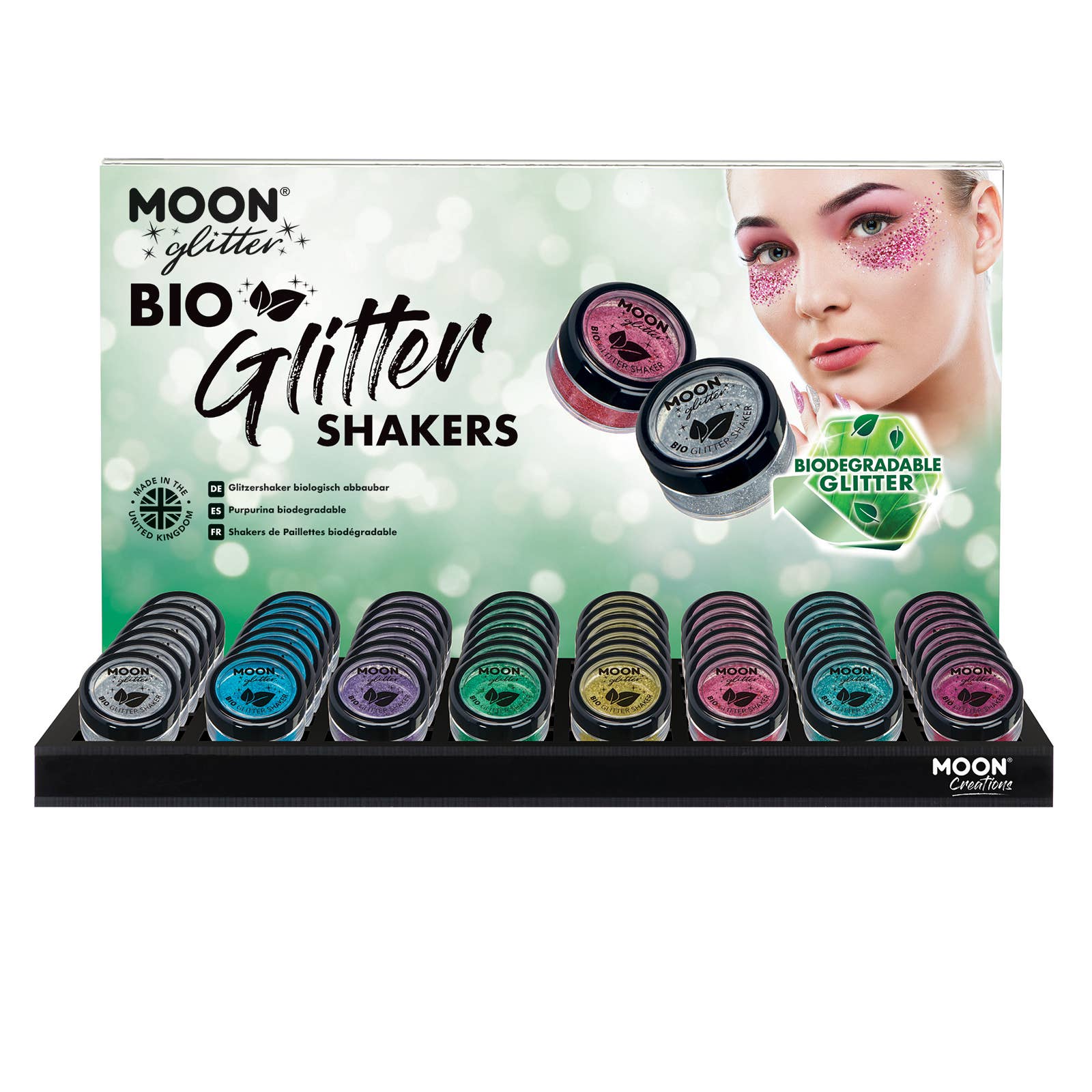 Moon Makeup - Wholesale Retailer Display - Beauty & Wellness - BIO Fine Glitter 48 Full Display0