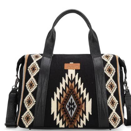 Honey Beez Boutique - Wholesale Weekender Bag - Women's - Wrangler Southwestern Print Duffle Bag
