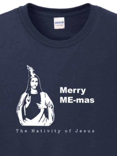 Sock Religious - Wholesale Screen Printed T-Shirt - Unisex - Merry ME-mas - The Nativity of Jesus Long Sleeve3
