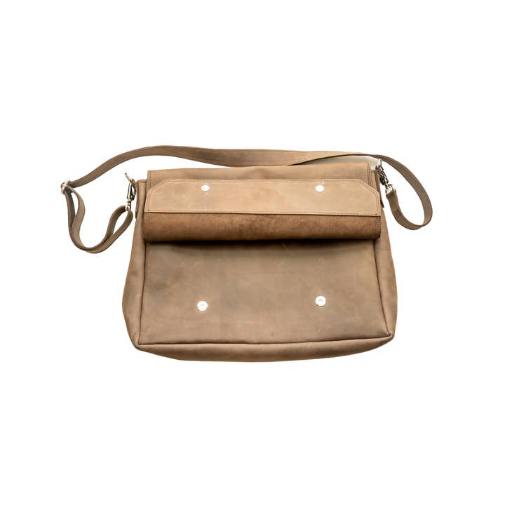 Kilele Gear | Rugged Leather Goods - Wholesale Messenger Bag - Unisex - The "Wayne" Messenger Bag - Men's Leather Laptop Bag