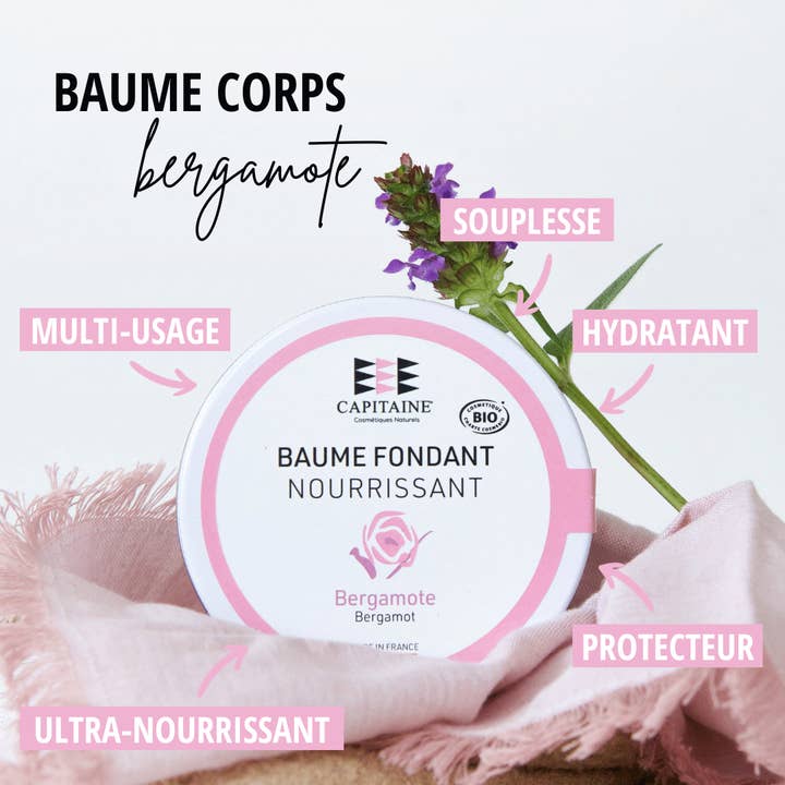 Baume corps biologique - « Nourrissant » - 90g pour la vente par Capitaine Cosmétiques