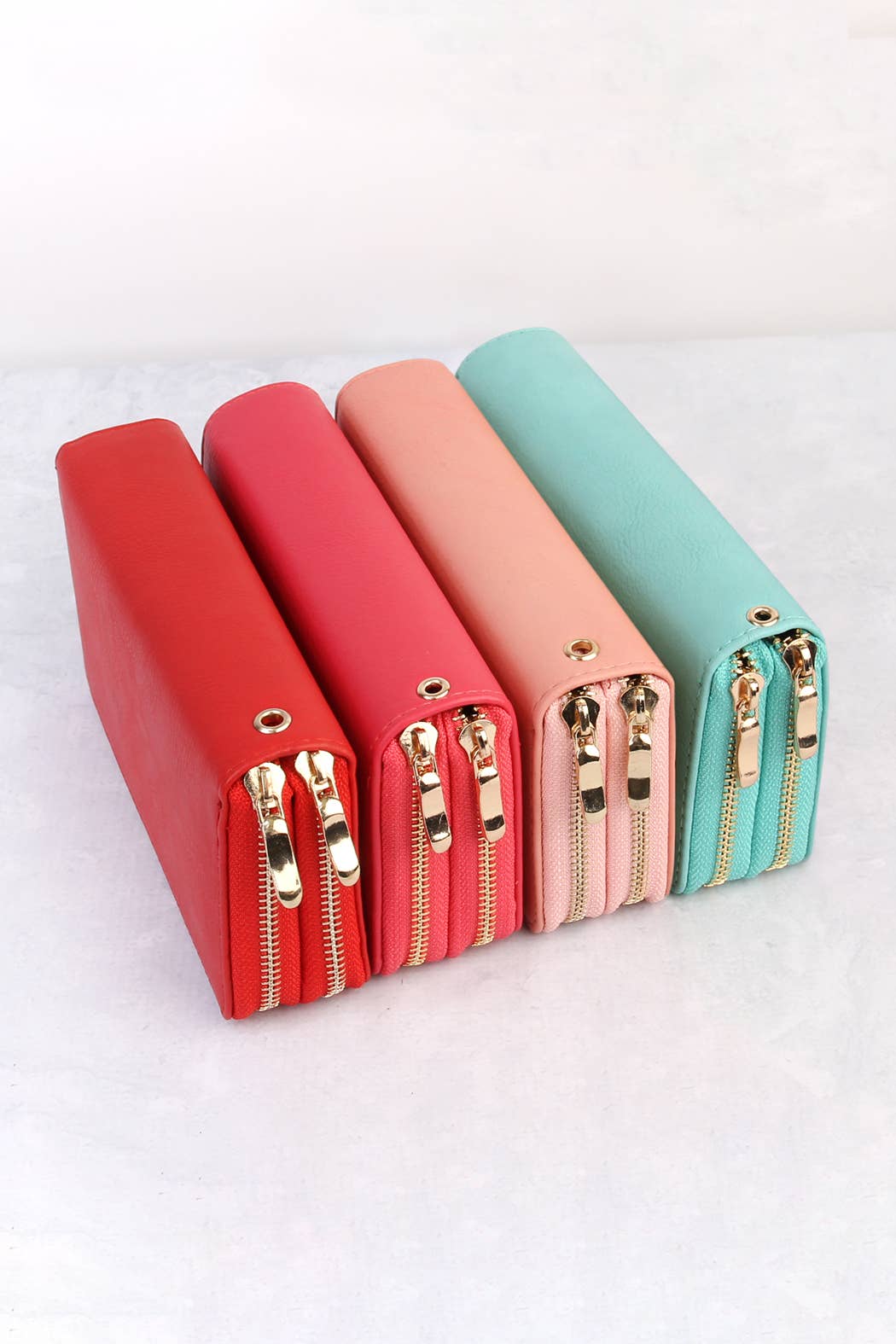 MYS Wholesale Inc - Vente Portefeuille – femme - Portefeuille à double fermeture éclair élégant et tendance pour femmes16