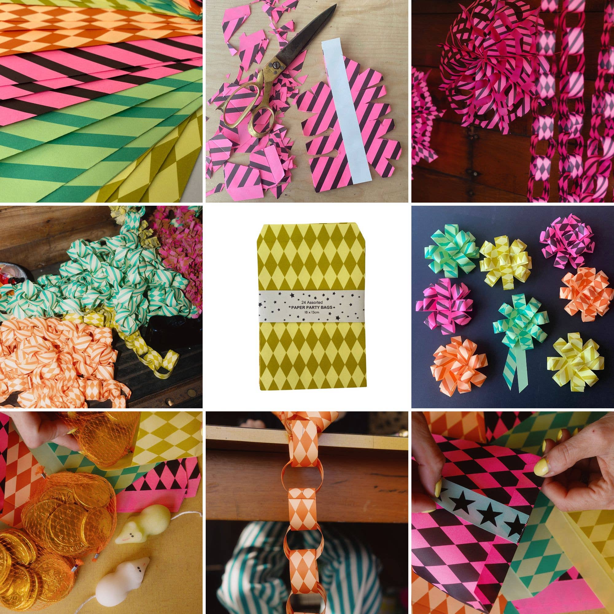 Petra Boase Ltd (US Duties Paid) – wholesale Påse/låda för partygåva – Papperspresentpåsar - Blandat mönster, 24-pack6