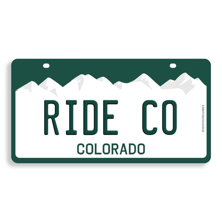 Ride CO - Colorado License Plate Sticker for wholesale by Ski House Games