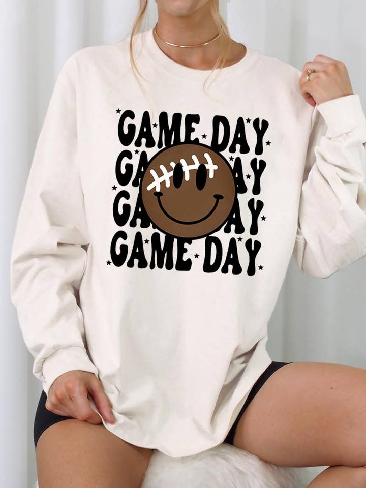GAME DAY, FACCINA SORRIDENTE CALCIO UNISEX POLSINI A COSTINE MANICA LUNGA  per la vendita all'ingrosso da parte di COLORBEAR