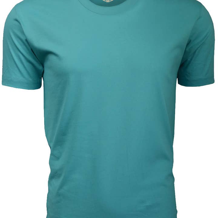 ORG 100T Turquoise Organic Cotton Crew Neck T-shirt for wholesale by Ethan Williams