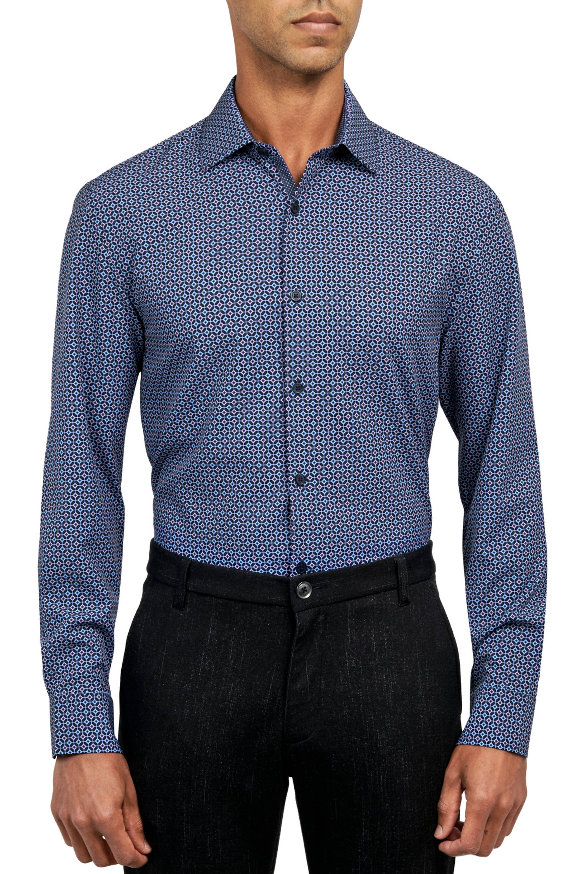 W.R.K - Venta al por mayor Camisa con botones - Hombre - CAMISA DE VESTIR AJUSTADA DIAMOND GEO ELÁSTICA EN 4 DIRECCIONES0