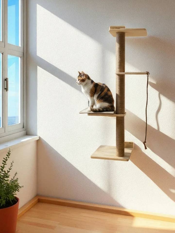 Arbre à chat Salina, bois, jute et sisal pour la vente par Althea Living