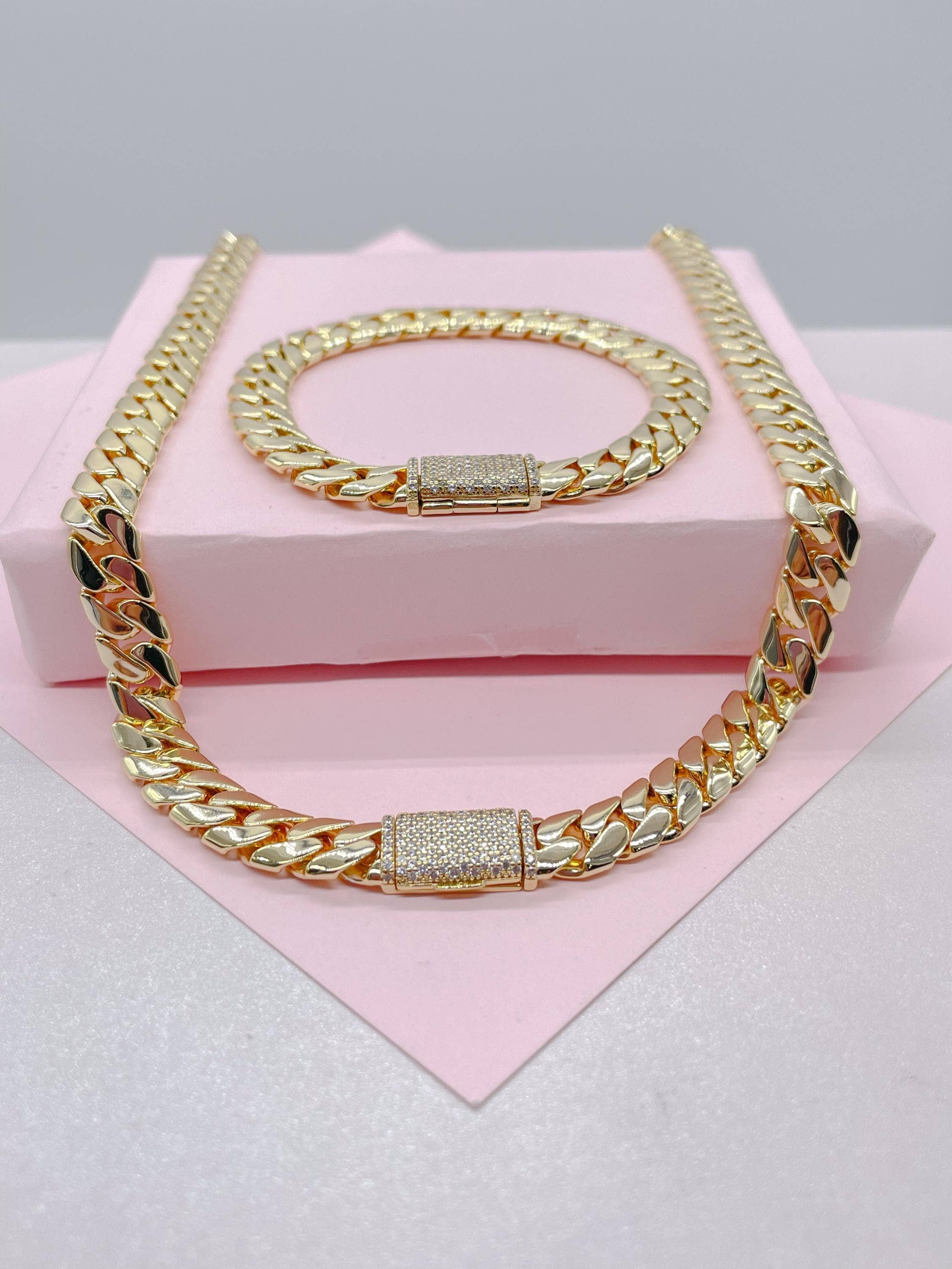 Milie - Vendita all'ingrosso Parure di gioielli - Collegamento Monaco in GF 14k con Chiusura Decorata con Pavé di Cz2