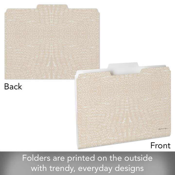 Conimar Promotions - Wholesale Folders - "Taupe Croc" Single Decorative Reusable File Folders 1
