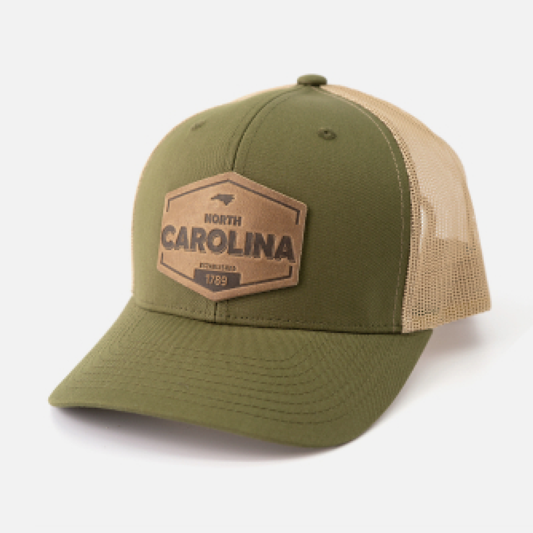 Range Leather Co. - Wholesale Trucker Hat - Unisex - North Carolina Established Hat | Leather Patch Trucker Hat4