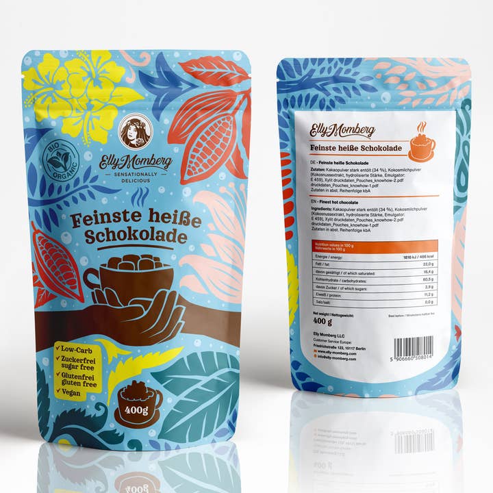 Elly Momberg – wholesale Varm chokladmix/-kit – Finest Hot Chocolate – vegan – utan tillsatt socker – glutenfri1
