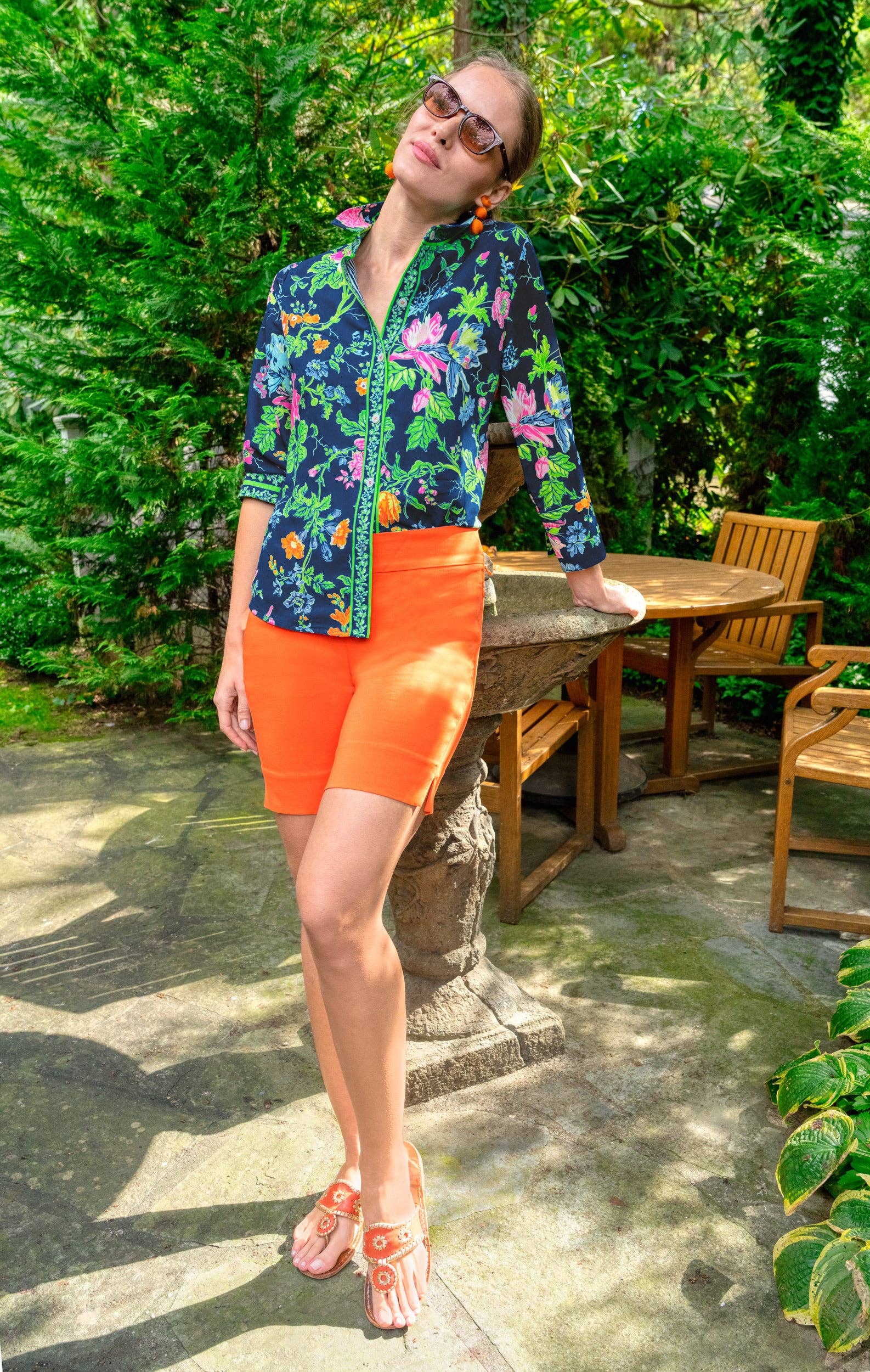 Gretchen Scott LLC - Wholesale Button Down Shirt - Women's - Boyfriend Shirt - English Garden18