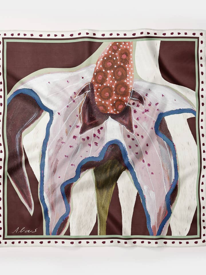 Châle Carré 'Le Cadeau du Botaniste' pour la vente par Alas