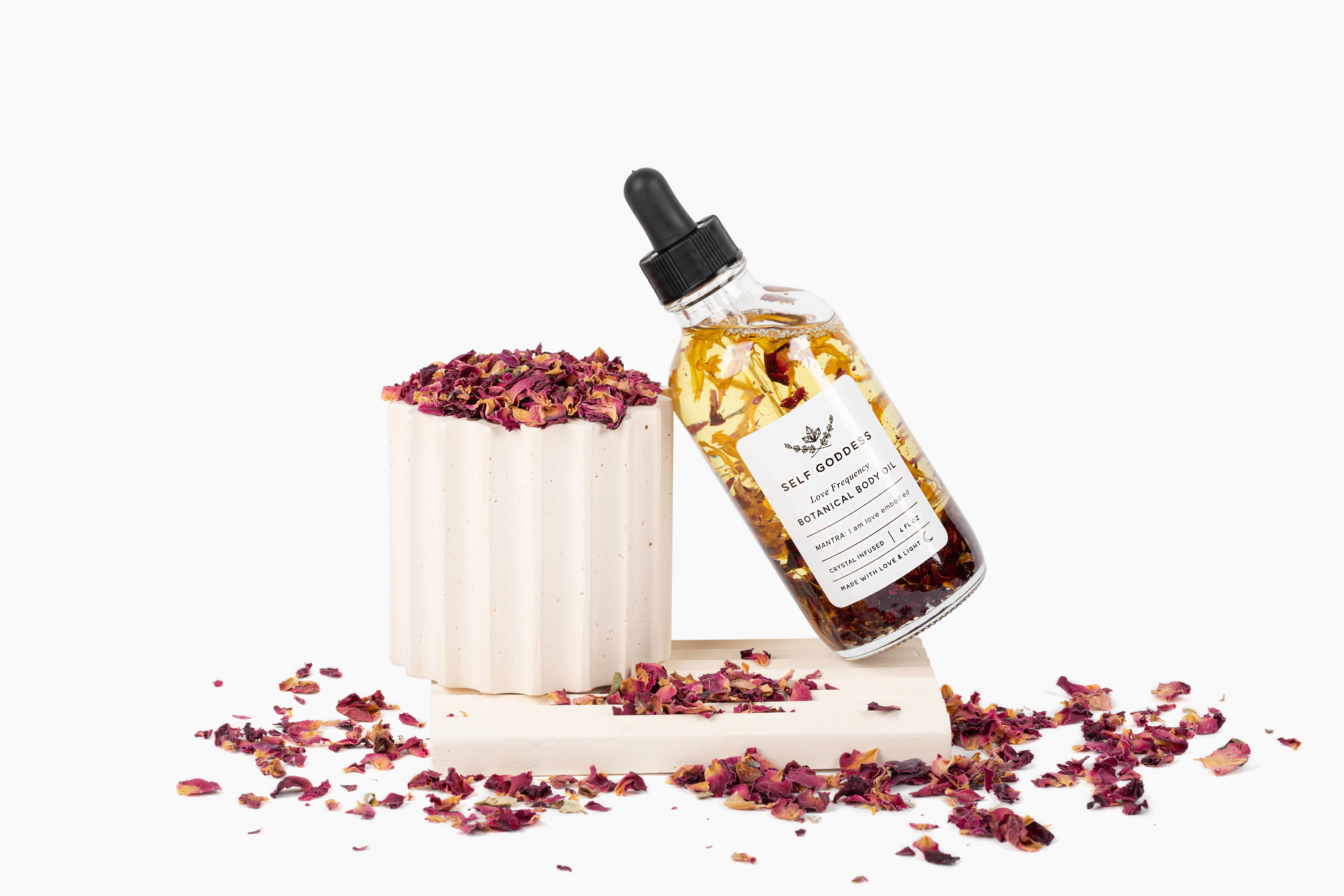 Self goddess - Wholesale Bath/Body Oil - Love Frequency Botanical Rose Body Oil - Crystal Infused1