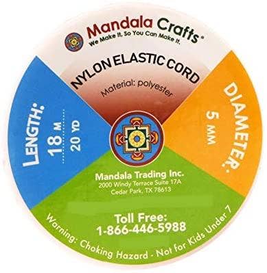 Mandala Crafts - Wholesale Craft Supplies - Mandala Crafts Soft Elastic Cord from Spandex Nylon Fabric for Jewelry Making, Sewing, and Crafting24