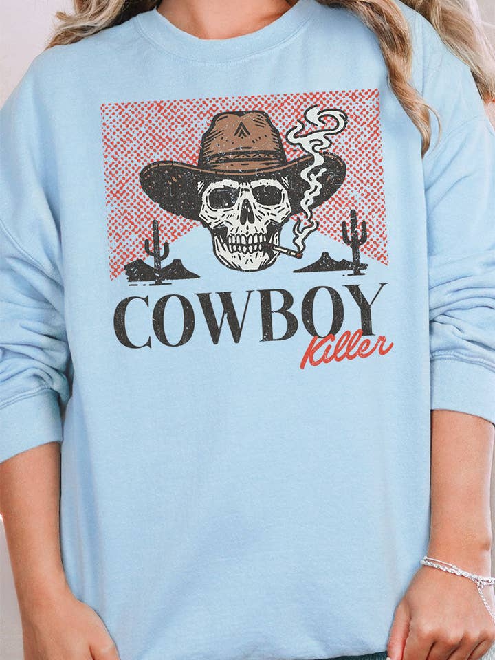 Sweatshirt Vintage Cowboy Killer Unisexe NuBlend Crew pour la vente par Wholesale Accessory Market