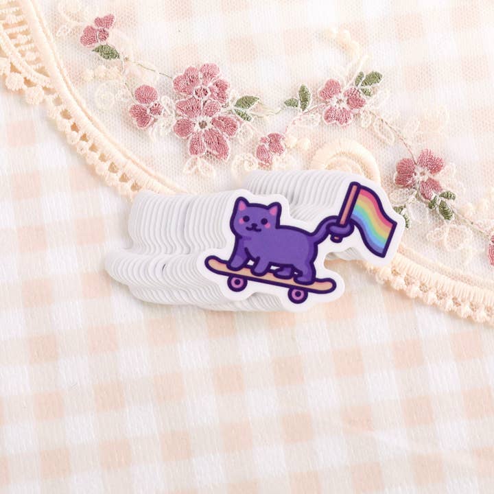 Mona Mauve • Silly Art! - Vendita all'ingrosso Tatuaggi temporanei - Tatuaggio Temporaneo Gatto LGBTQ+ Pride3