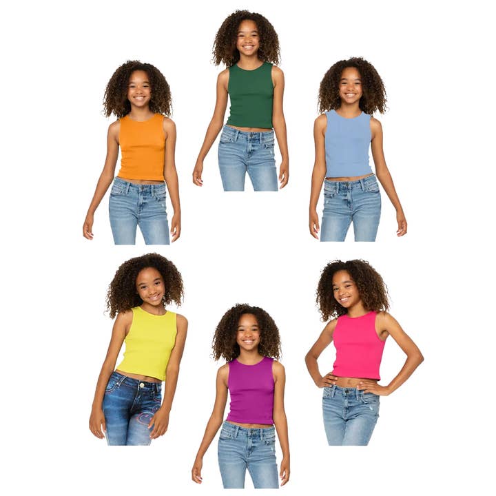 Efterår Farvepalet Ribbet Crop Tanktop for engroshandel hos Malibu Sugar