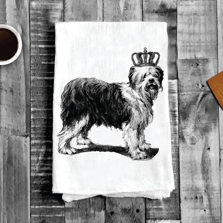 Old English Sheep Dog Crown, Cotton Tea Towels for wholesale by Avery Lane Gifts