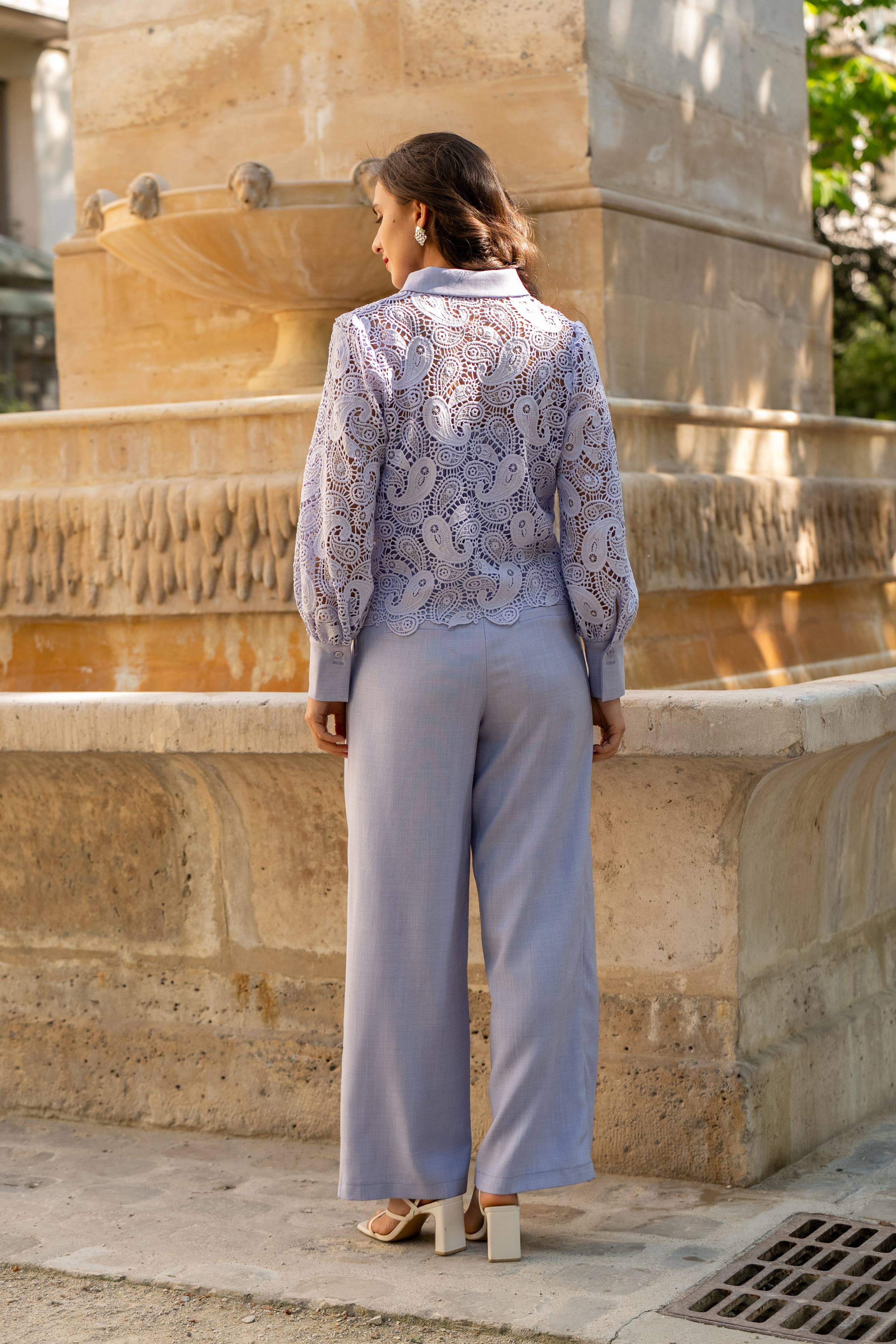 LULUMARY - Venta al por mayor Camisa con botones - Mujer - Blusa de encaje CH3618