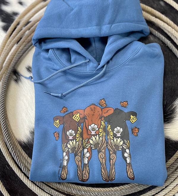 Shelley Kudera Design - Wholesale Graphic Sweatshirt - Unisex - Floral Calf Trio Hoodie2