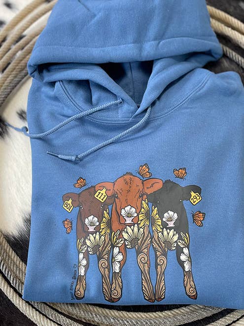 Shelley Kudera Design - Wholesale Graphic Sweatshirt - Unisex - Floral Calf Trio Hoodie2