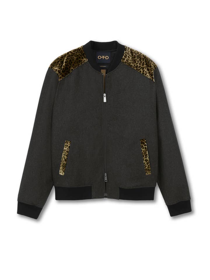 Animal Velvet Contrast Panel Track Jacket for wholesale by ON THIS DAY