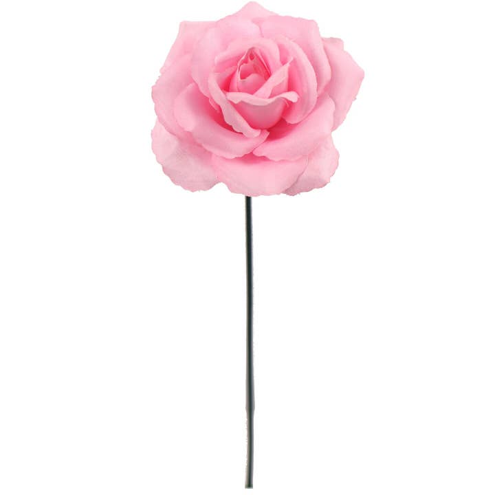 Larksilk - Wholesale Artificial flowers - Pink Silk Rose Picks | 50 Pack - 8" X 3" - 2 Box5